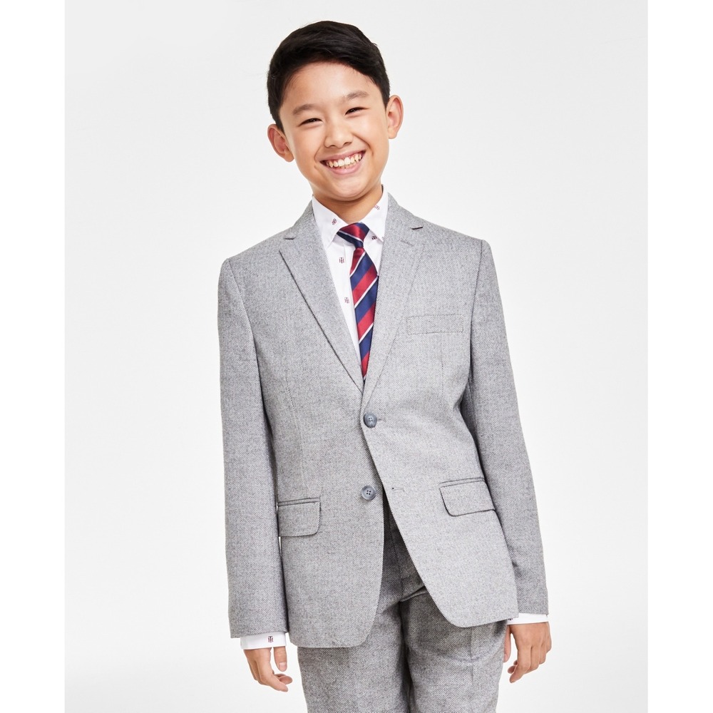 Tommy Hilfiger Big Boys Brushed Herringbone Jacket‎ - Dark Gray Size 20